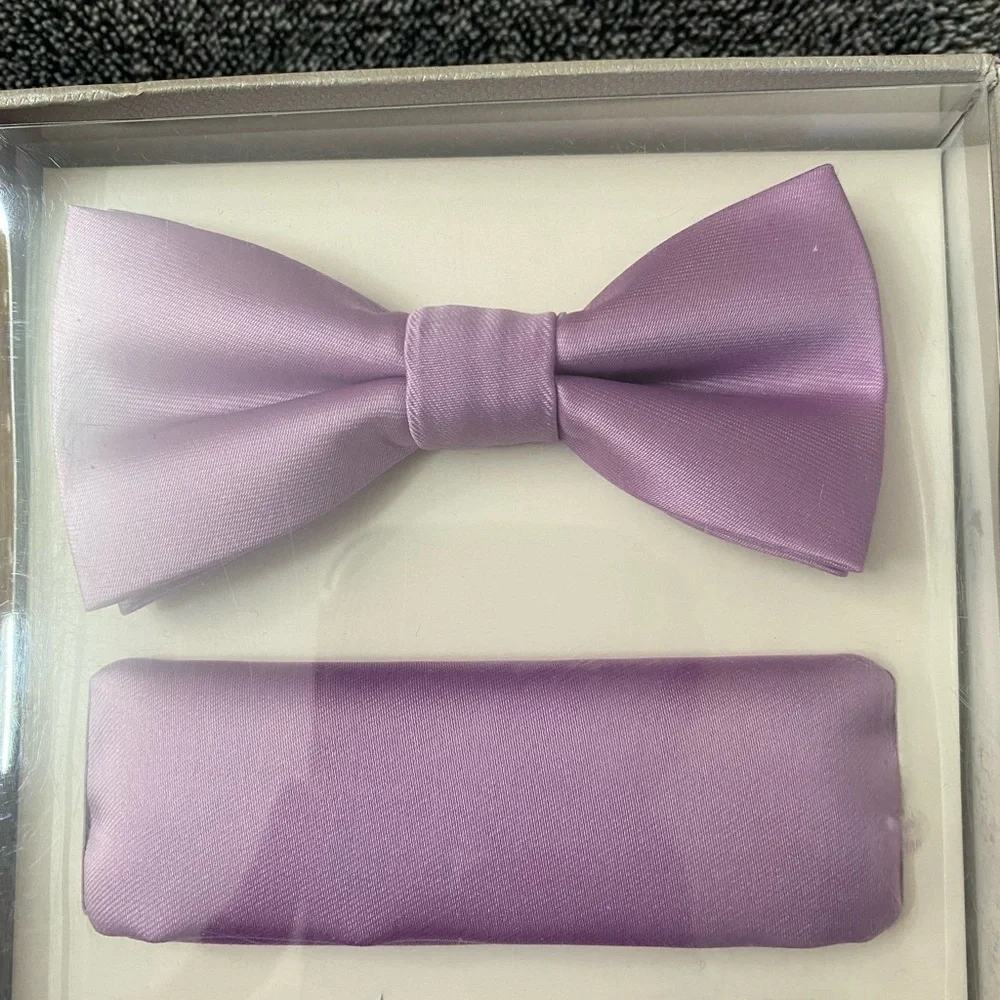 New Kids Lilac Bow Tie,Suspenders and‎ Pocket Square Easter / wedding season